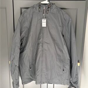 Men's Gray Hooded Rain Jacket
